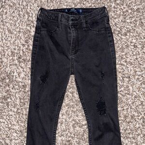 hollister curvy high-rise skinny jeans with distressed details #distresseddenim